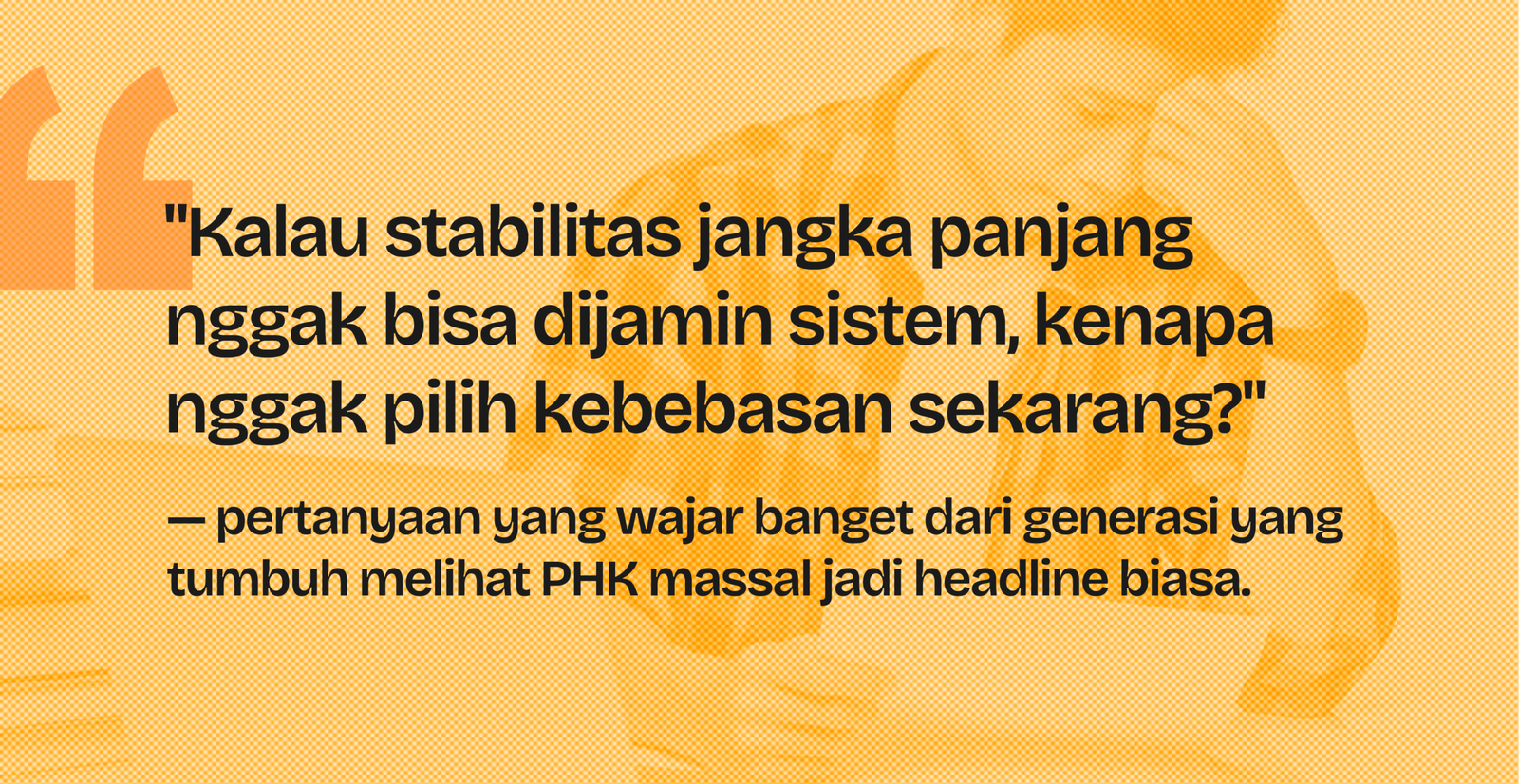 Gen Z memilih kebebasan kerja karena stabilitas jangka panjang tidak bisa dijamin sistem