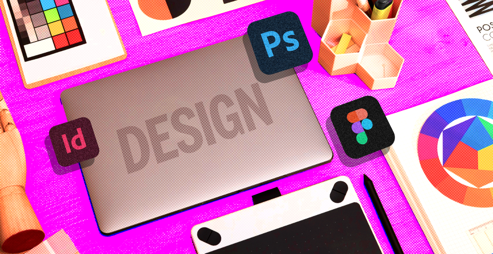 Kategori Design di JayJay mencakup 13 kursus kreatif visual dengan tools industri seperti Photoshop, InDesign, dan Figma
