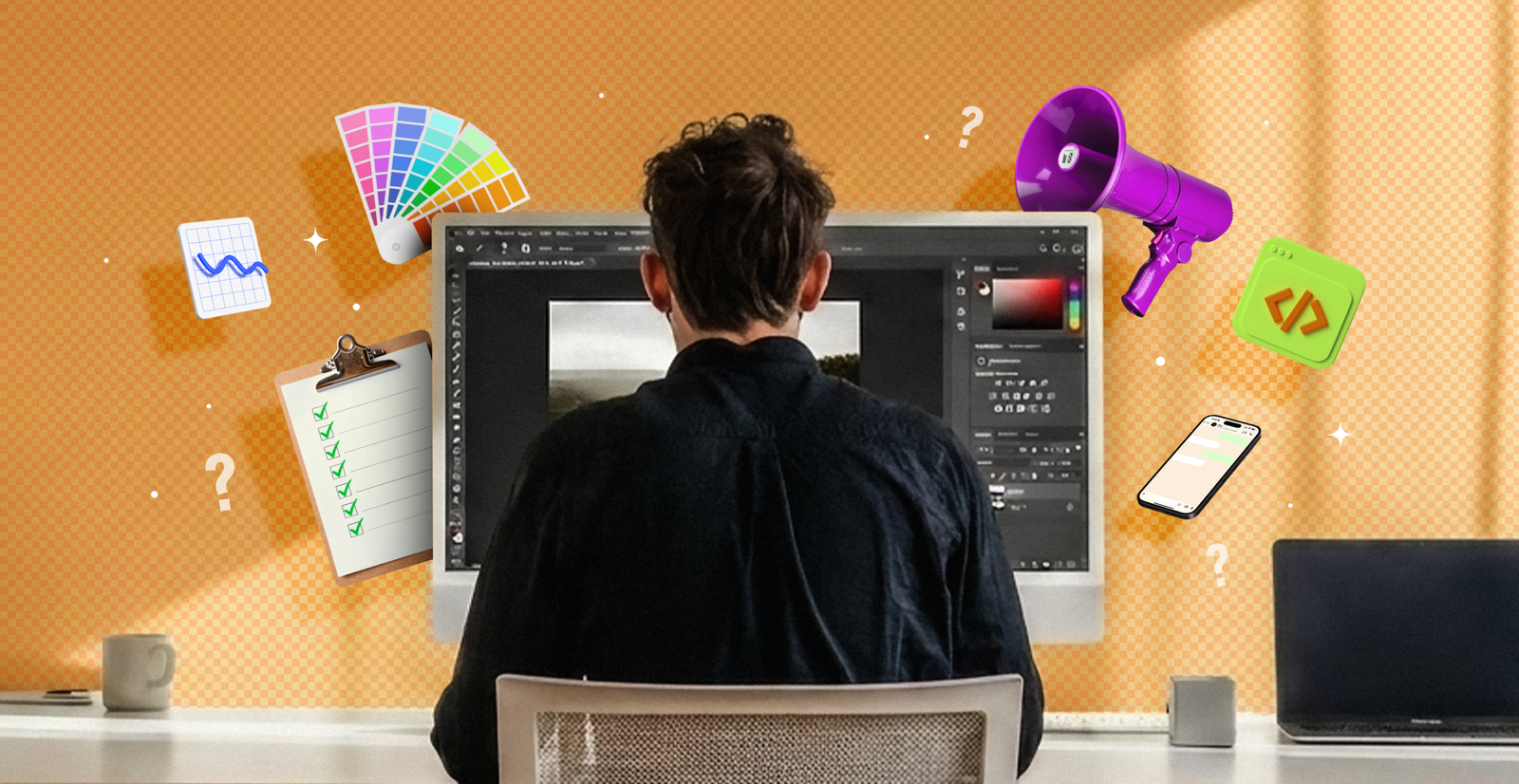 Ilustrasi pilihan kursus skill digital di JayJay School mencakup design, marketing, dan programming