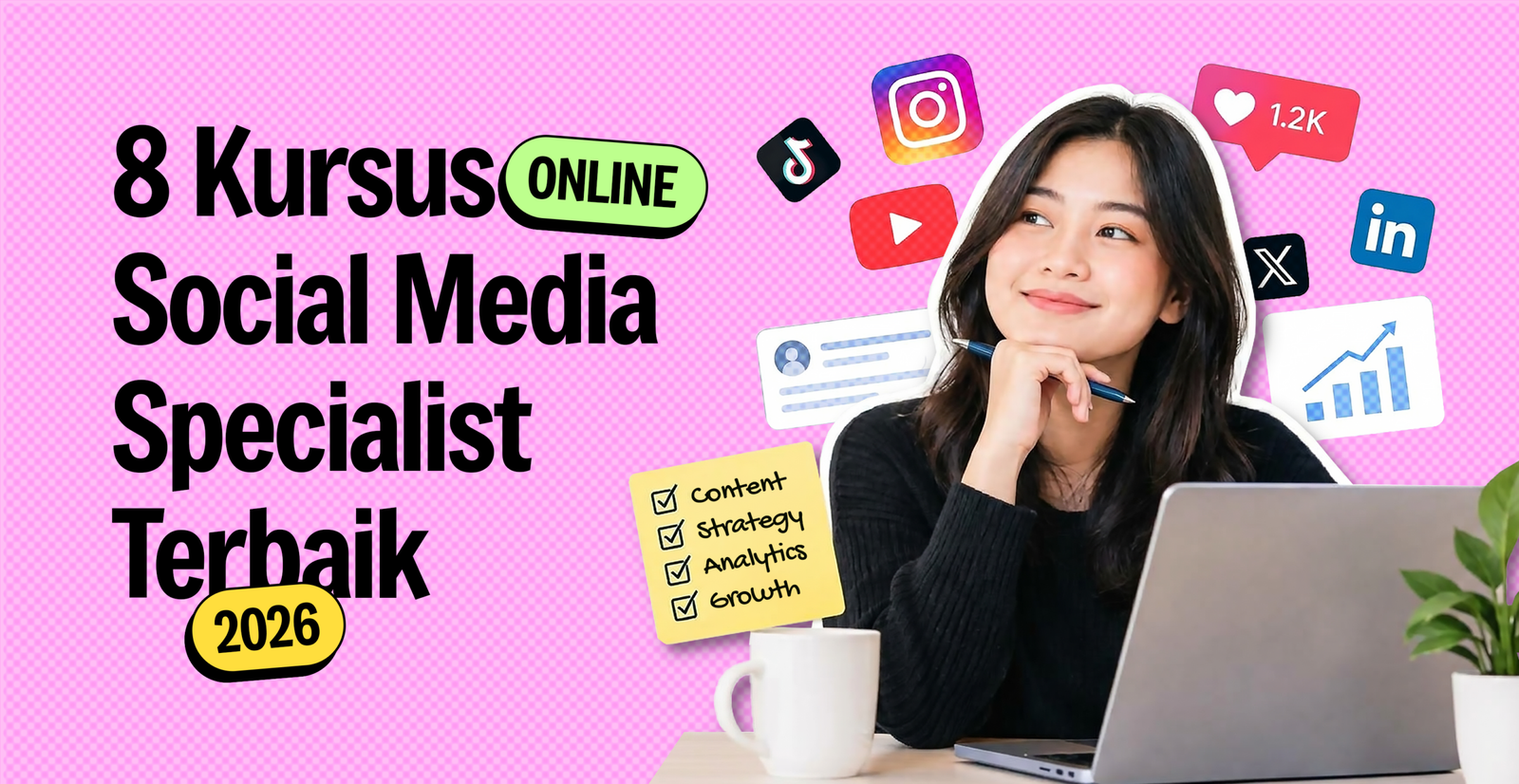 8 kursus social media specialist online terbaik 2026 — panduan memilih platform belajar di Indonesia